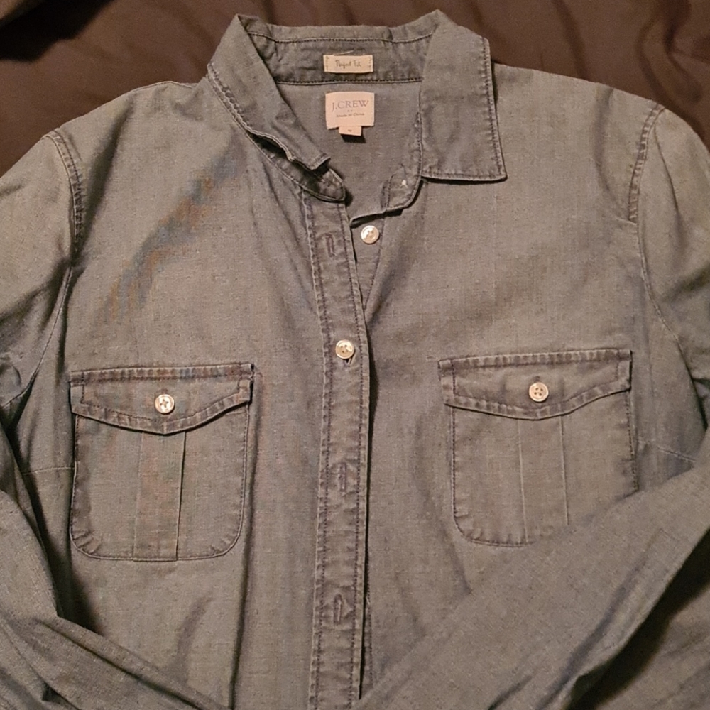 J. Crew Chambray Perfect Fit Button Down